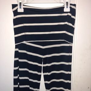 Navy and White Stripped Flare Pant